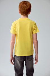 Polera Niño Básica Estampada Amarillo
