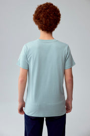 Polera Niño Básica Estampada Aqua