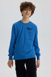 Polera Niño Print Azul