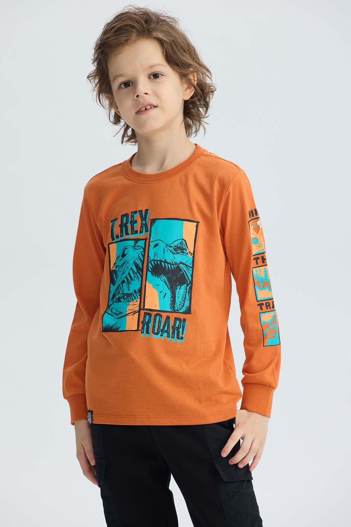 Polera Niño Print Naranjo