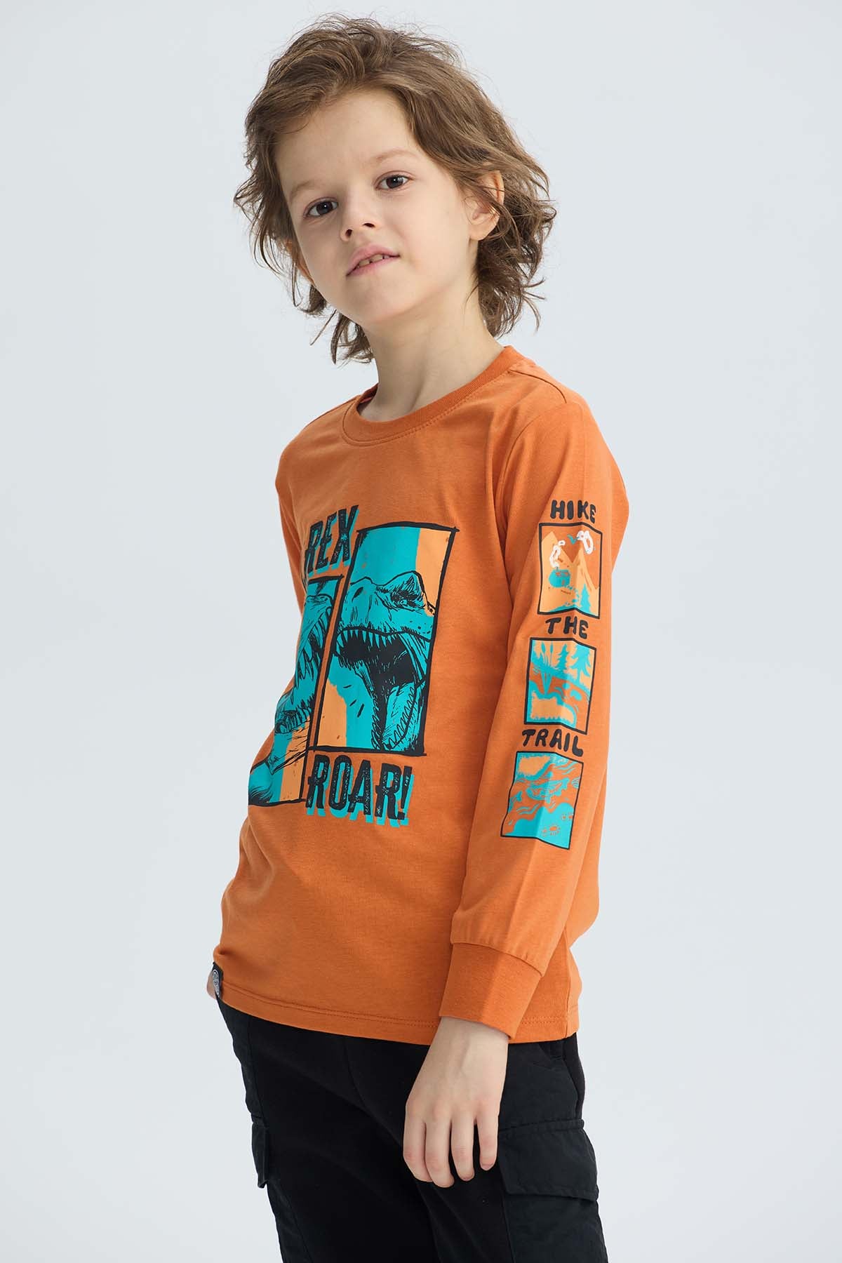 Polera Niño Print Naranjo