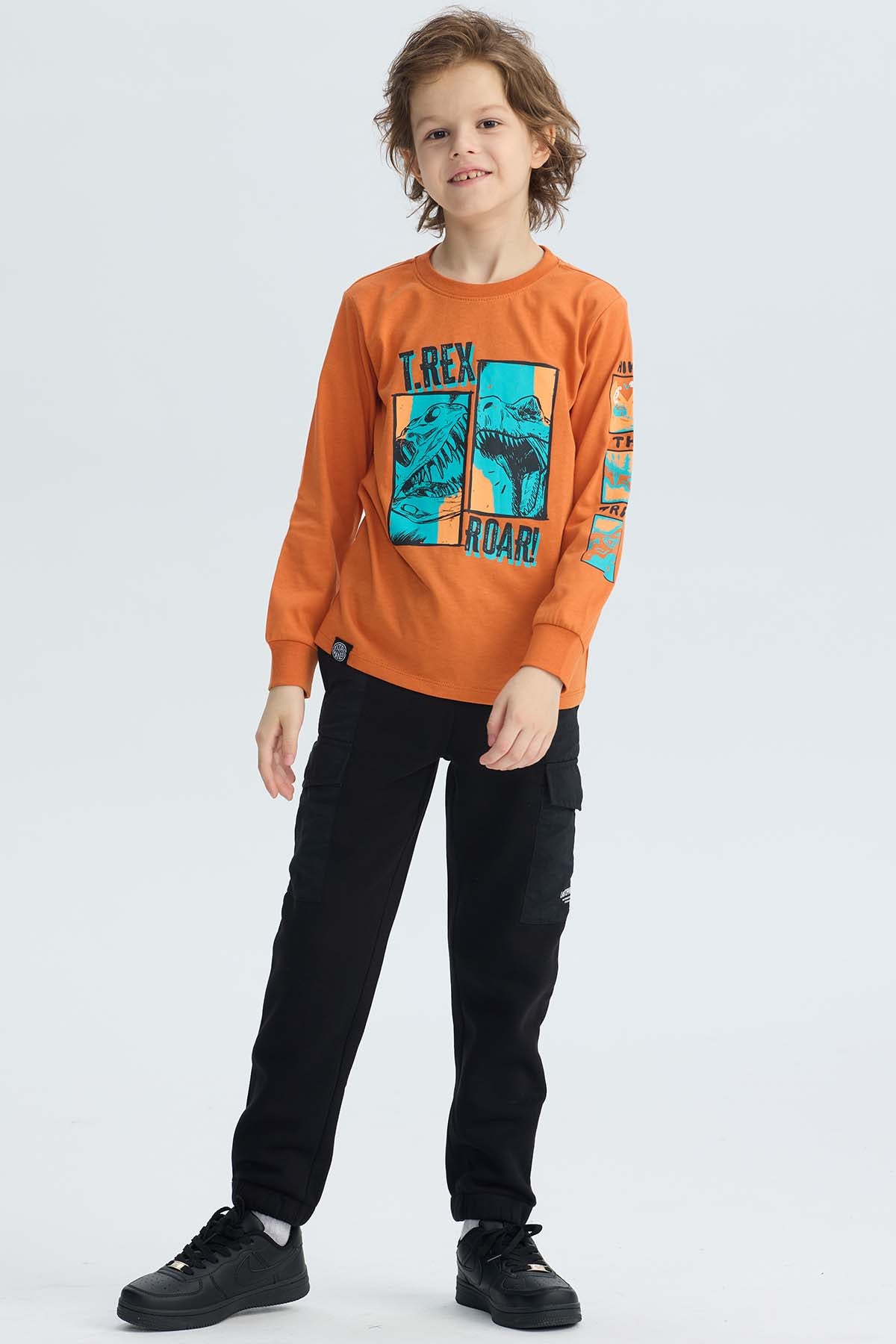 Polera Niño Print Naranjo