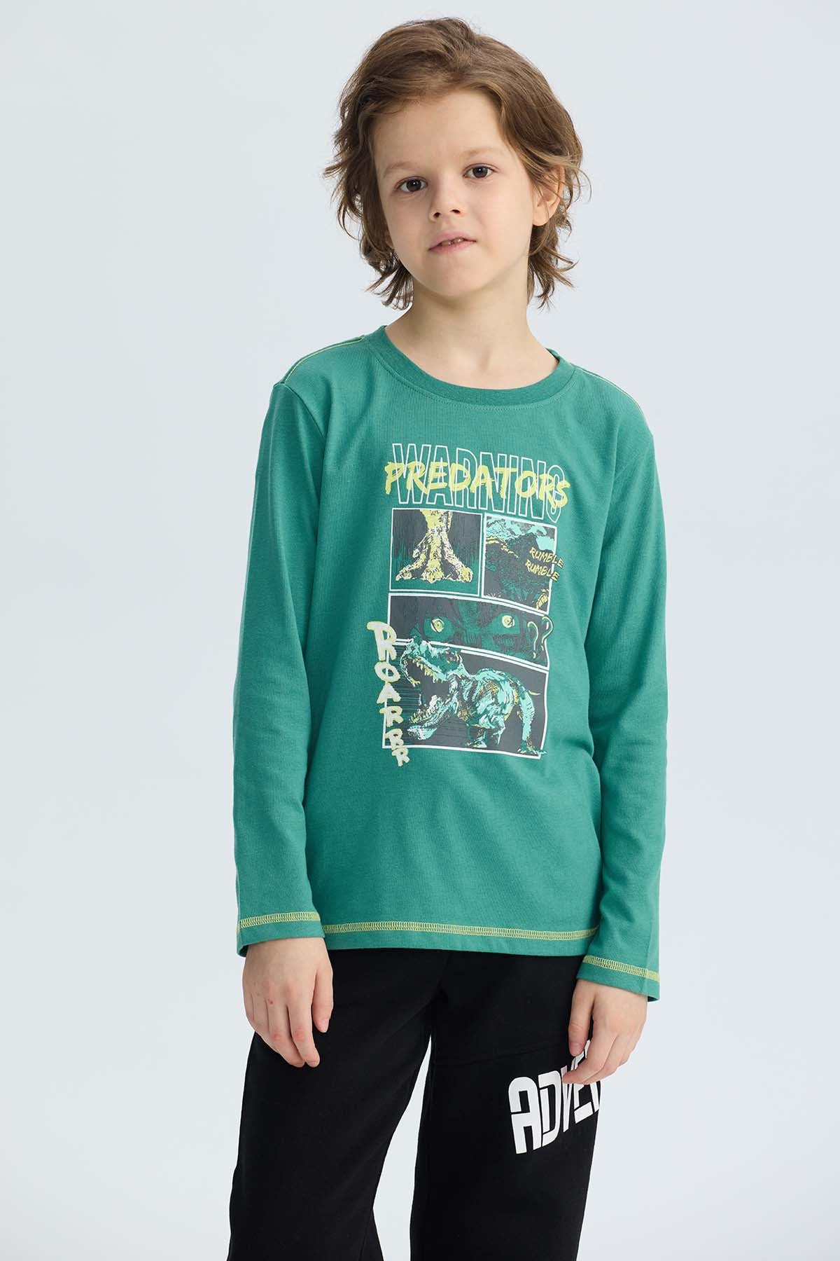 Polera Niño Print Posicional Verde