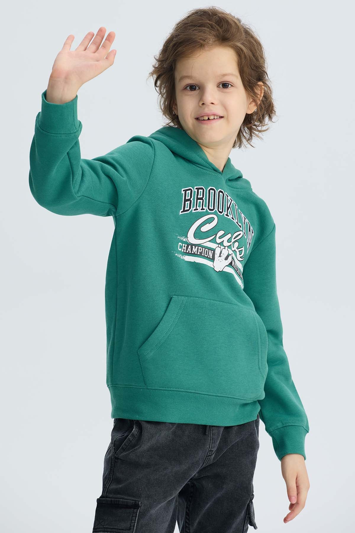 Polerón niño básico print verde