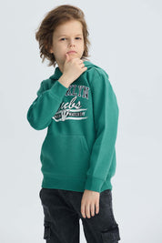 Polerón niño básico print verde