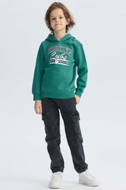 Polerón niño básico print verde
