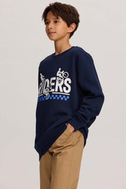 Polerón Niño Básico Print Azul Oscuro