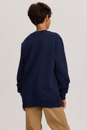 Polerón Niño Básico Print Azul Oscuro