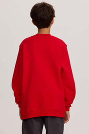 Polerón niño básico print rojo con estampado numérico