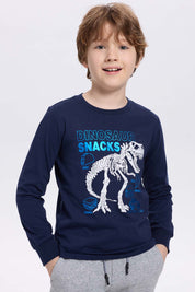 Polera niño con folia azul oscuro