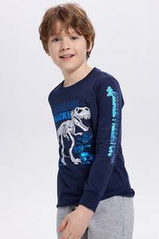 Polera niño con folia azul oscuro