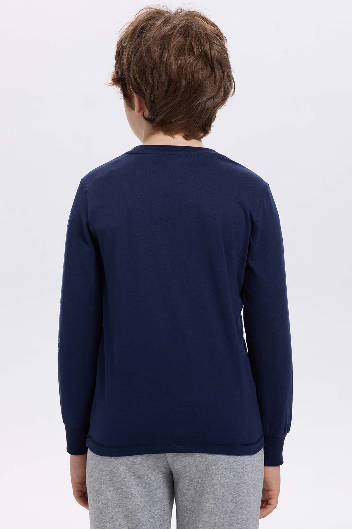 Polera niño con folia azul oscuro