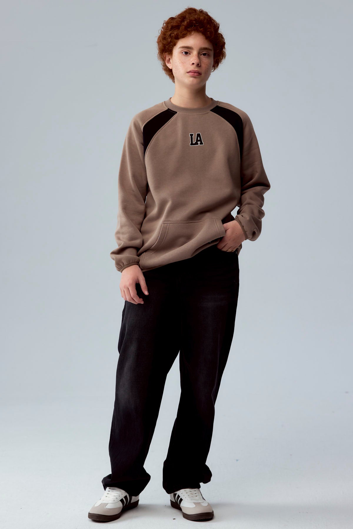 Polerón Niño Con Corte Cafe