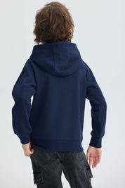 Polerón niño básico Print Azul Oscuro