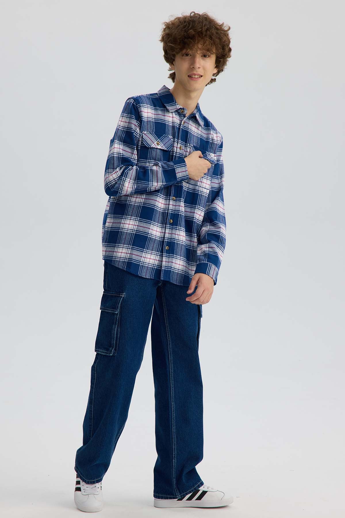 Camisa Niño Cuadrillé Azul