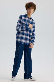 Camisa Niño Cuadrillé Azul