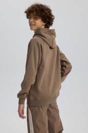 Polerón Niño Con Bordado Parche Cafe