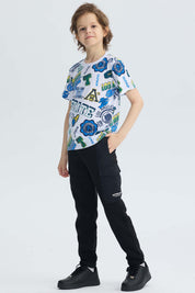 Polera Niño Full Print Blanco