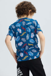 Polera Niño Full Print Petroleo