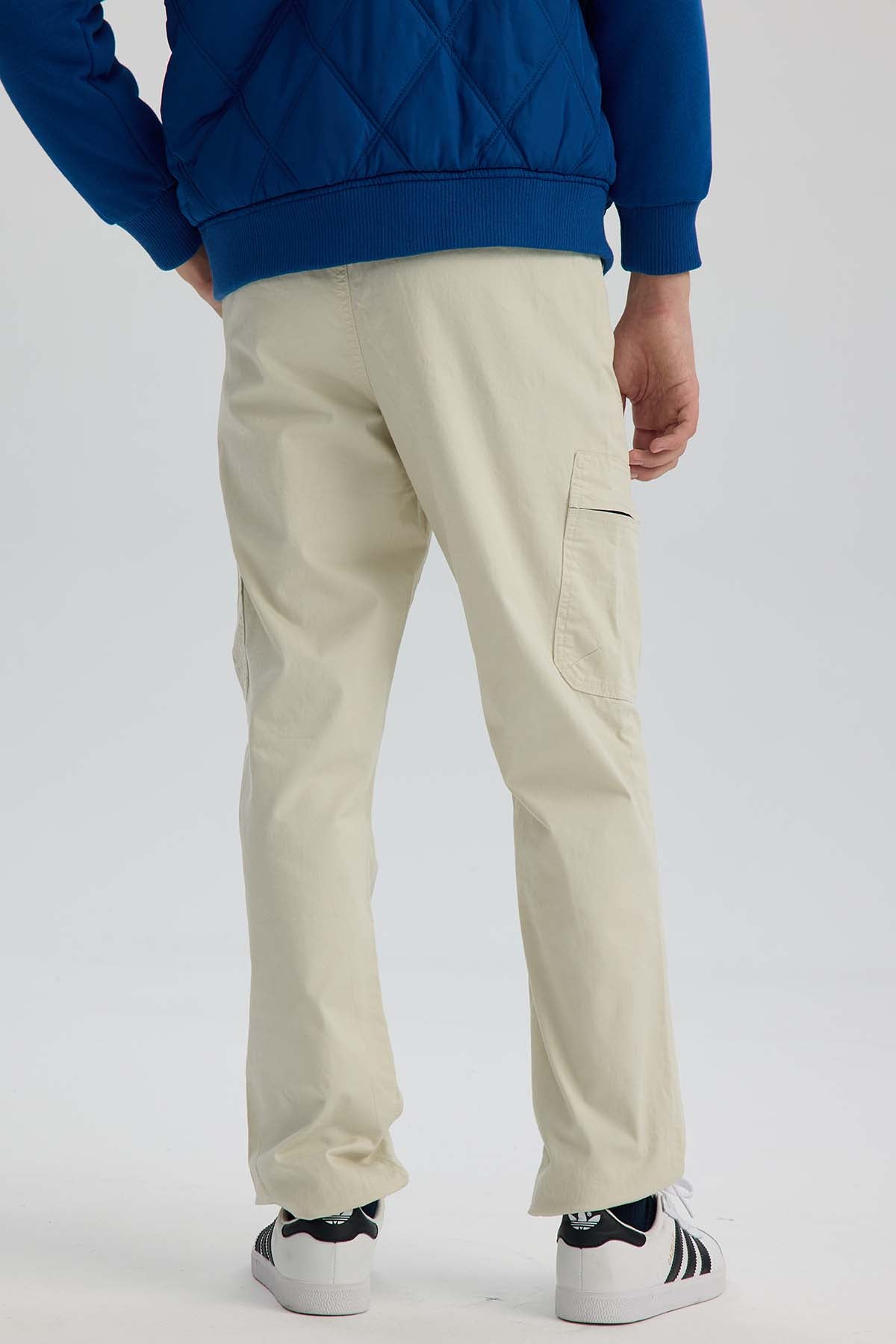 Pantalón Niño Gabardina Cargo Crudo