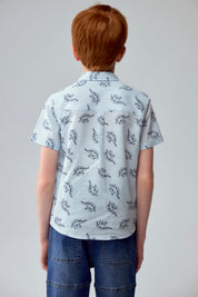 Camisa Niño Lino Celeste