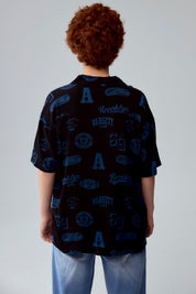 Camisa Niño Print College Negro