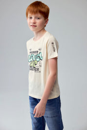 Polera Niño Print Gamer Crudo