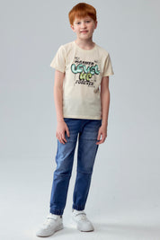 Polera Niño Print Gamer Crudo