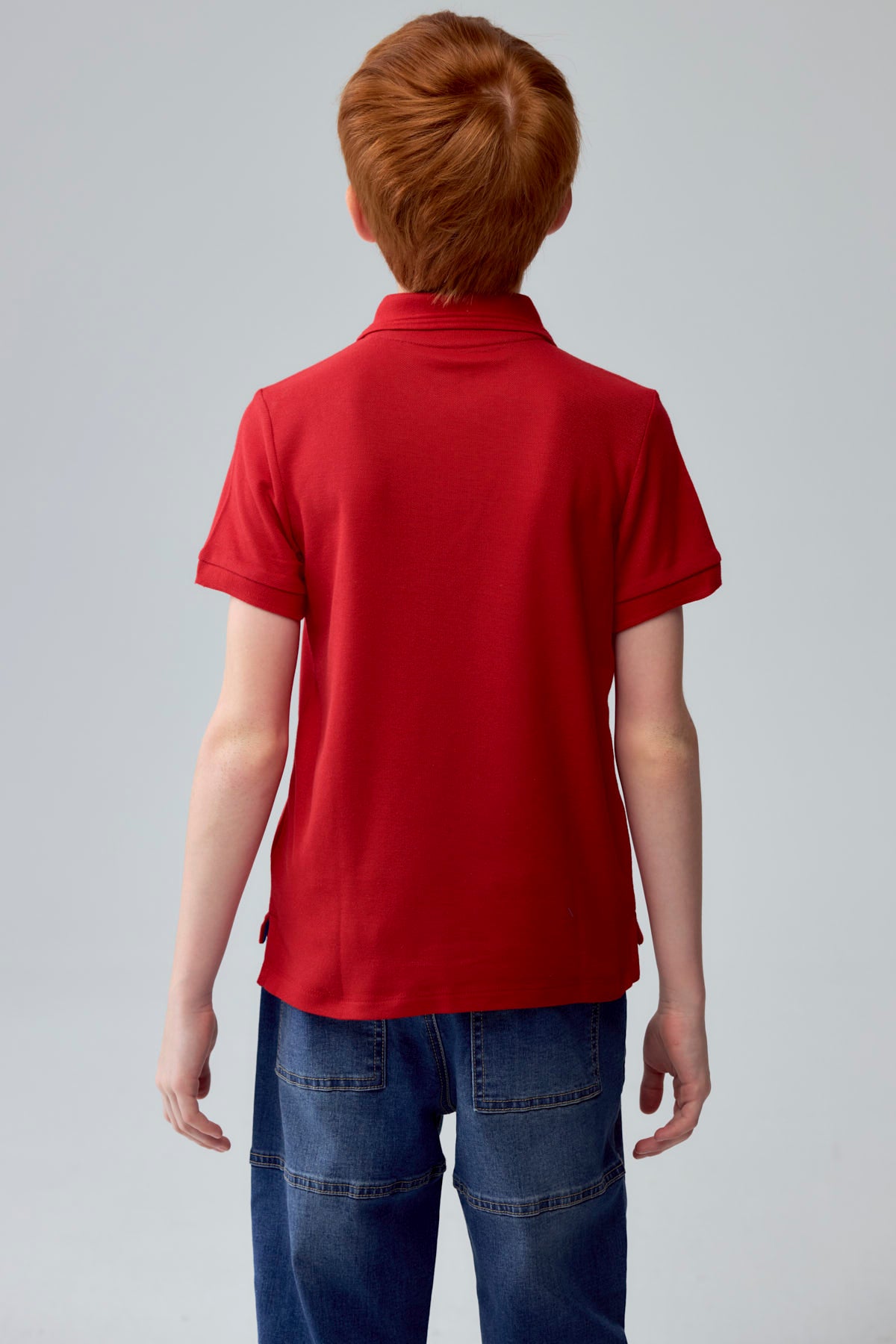 Polera Niño Pique Básica Rojo