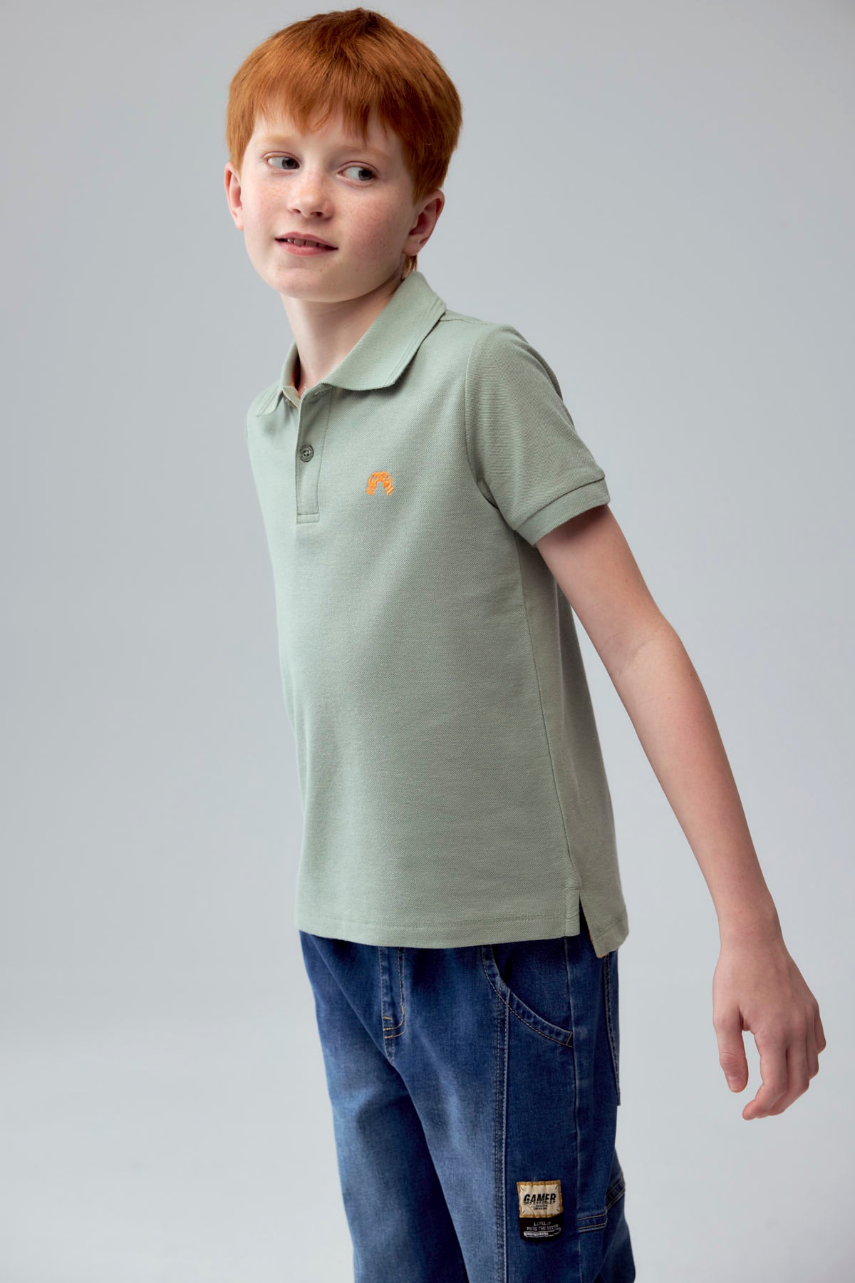 Polera Niño Pique Básica Verde