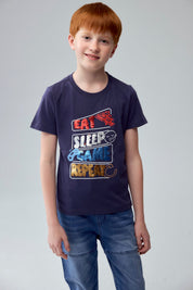 Polera Niño Print Azul