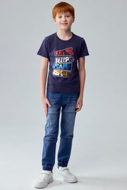 Polera Niño Print Azul