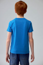 Polera Niño Print Azulino