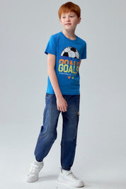 Polera Niño Print Azulino