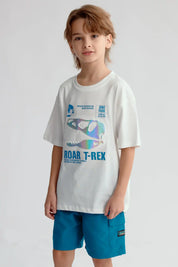Polera Niño Print 3D Crudo