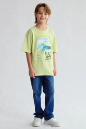 Polera Niño Print 3D Verde