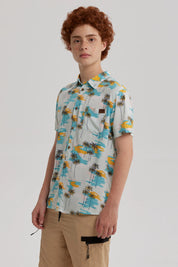 Camisa Niño Guayabera Aqua