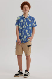 Camisa Niño Guayabera Azul