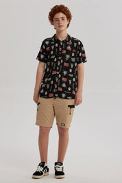 Camisa Niño Guayabera Negro