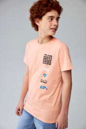 Polera Niño Print Coral