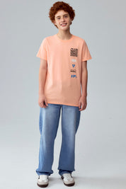 Polera Niño Print Coral