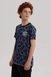 Polera Niño Full Print Y Estampado Azul