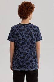 Polera Niño Full Print Y Estampado Azul