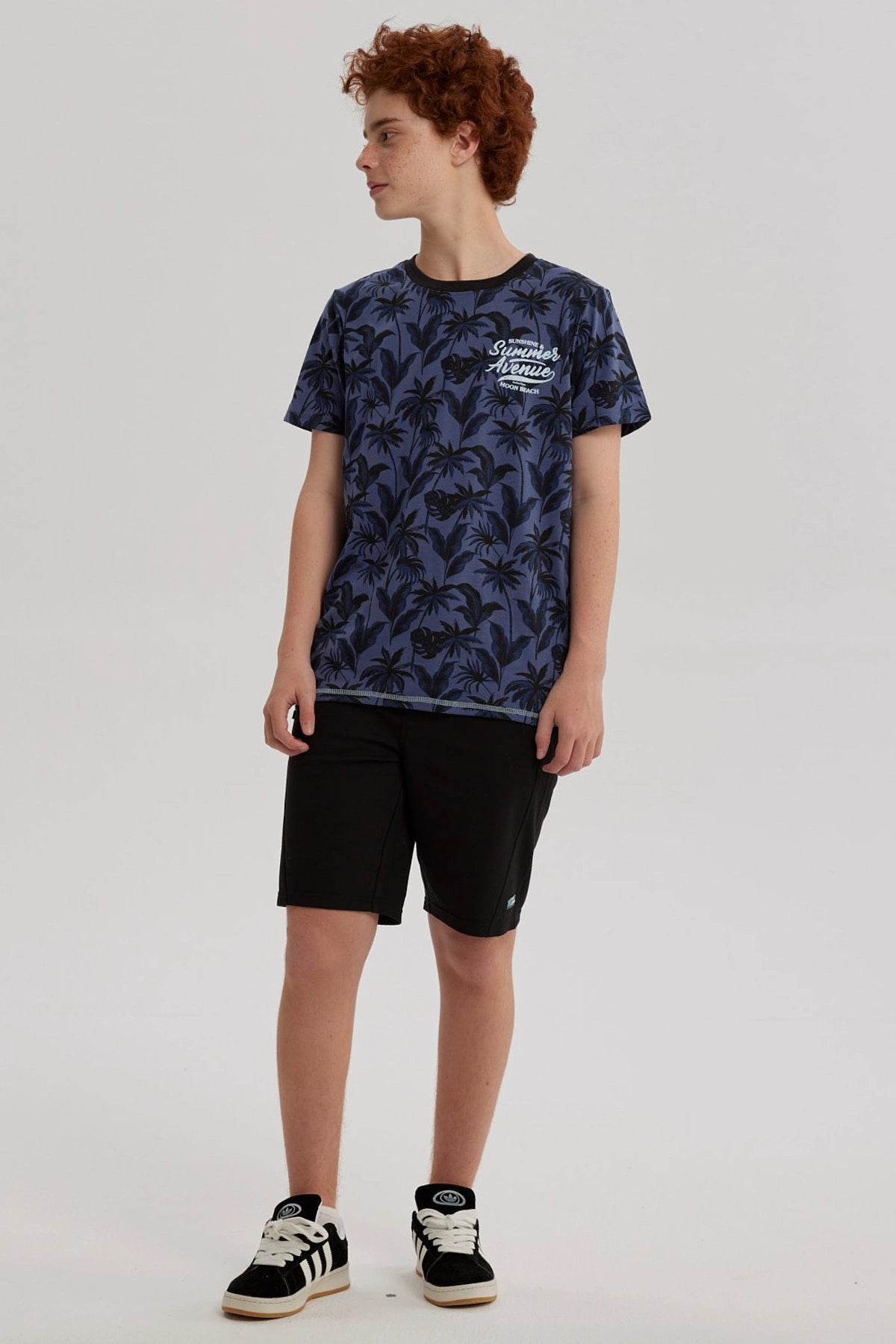 Polera Niño Full Print Y Estampado Azul