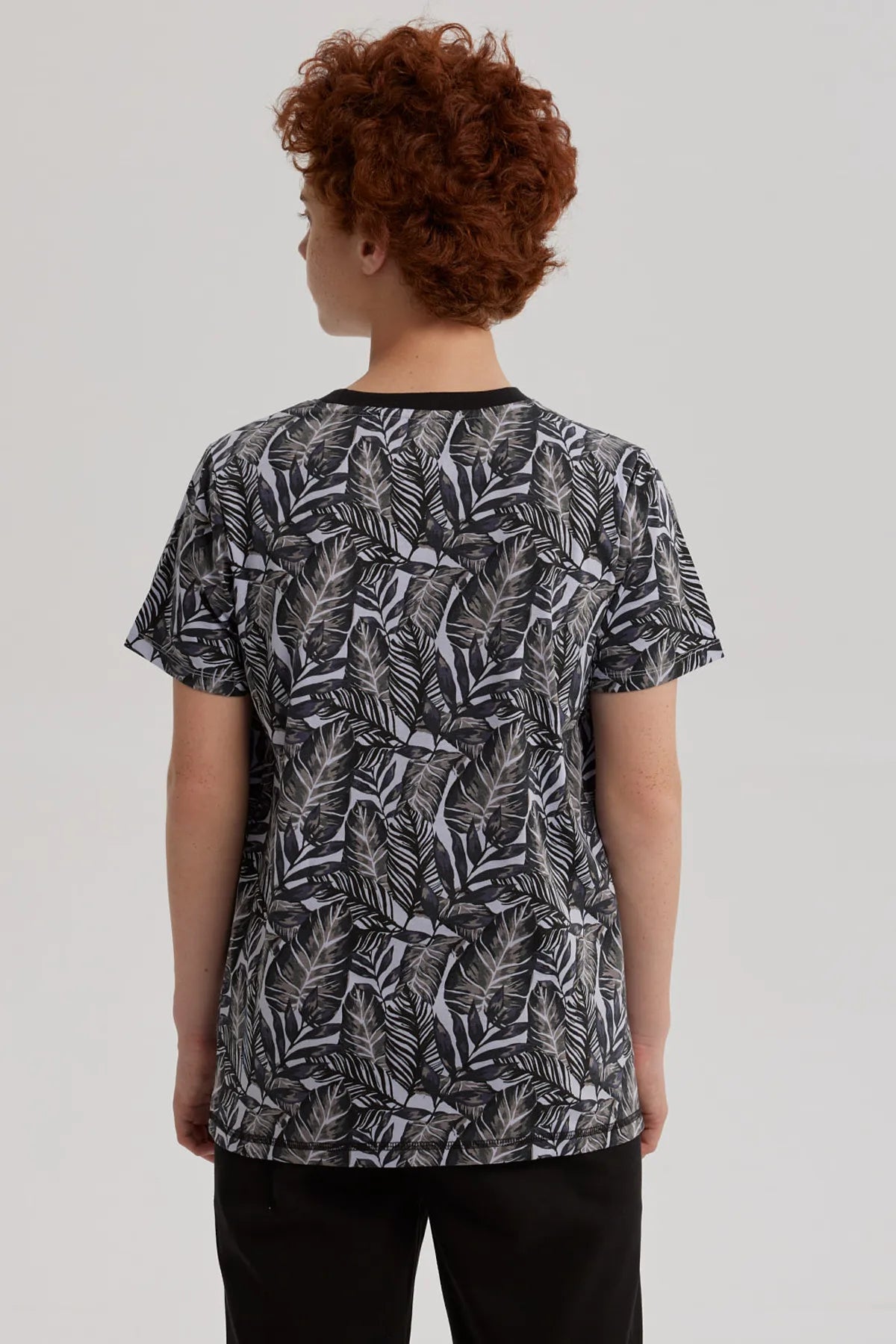 Polera Niño Full Print Y Estampado Gris