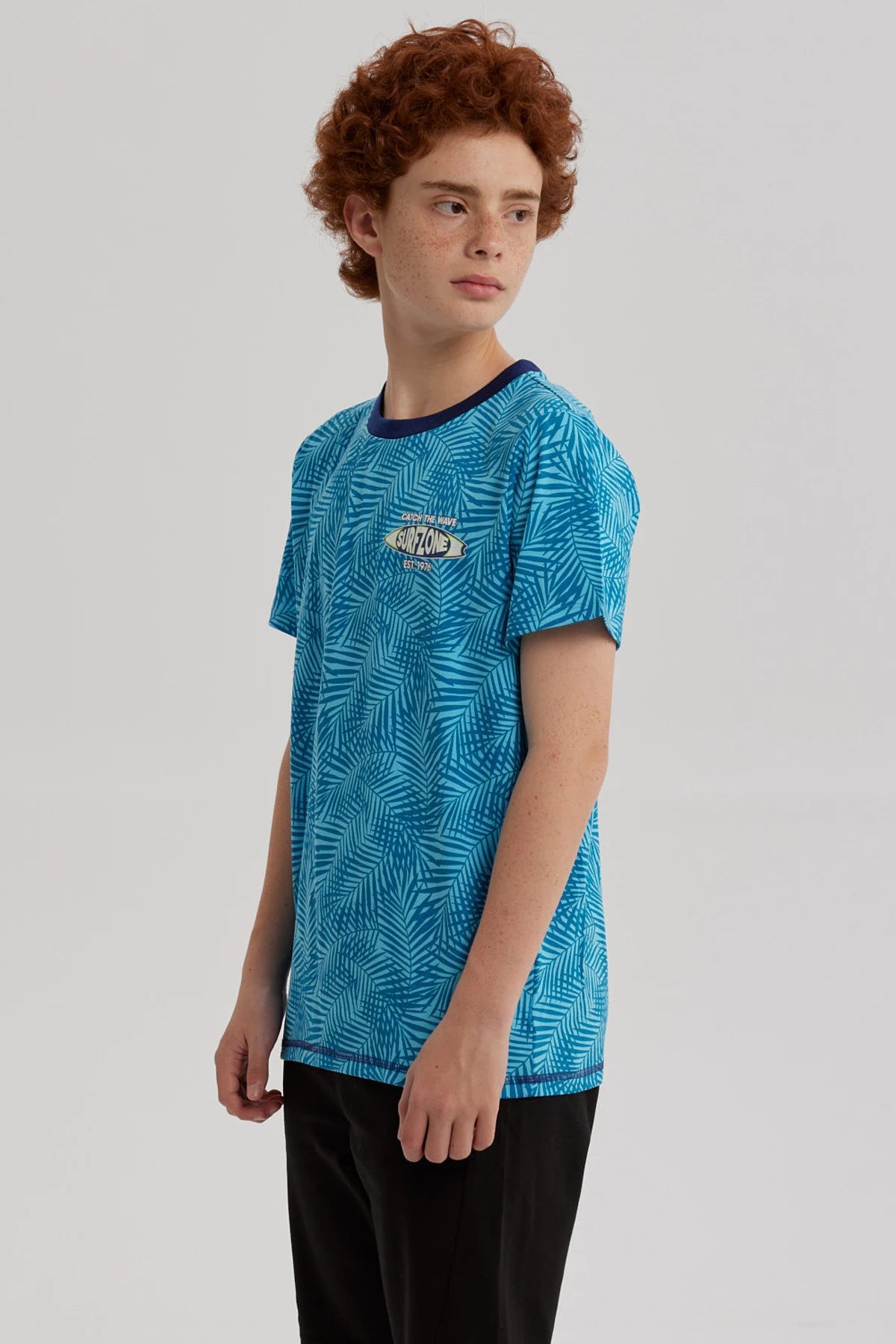 Polera Niño Full Print Y Estampado Menta
