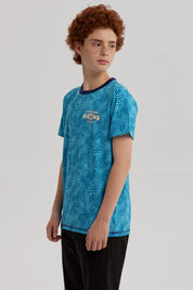 Polera Niño Full Print Y Estampado Menta