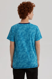 Polera Niño Full Print Y Estampado Menta