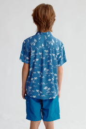 Camisa Niño Guayabera Azul