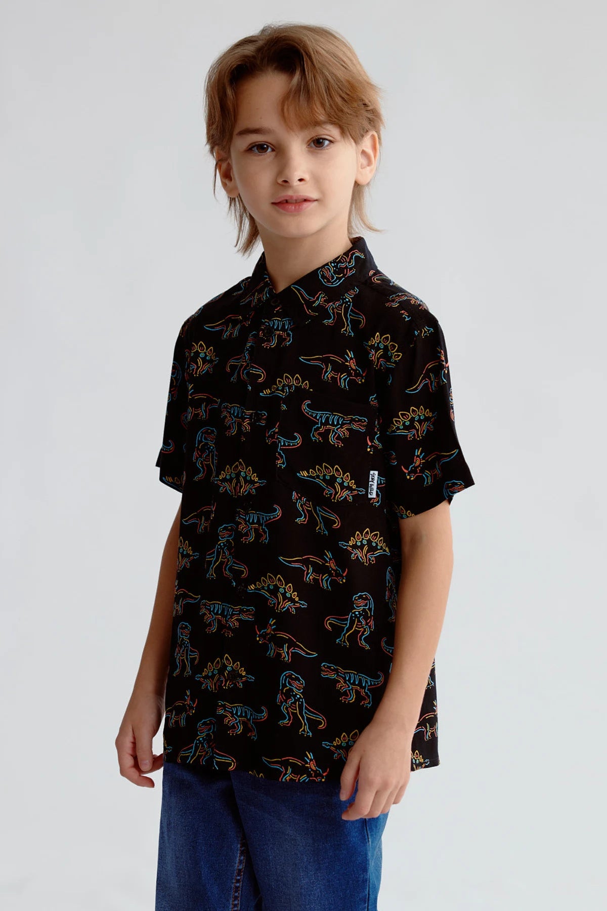 Camisa Niño Guayabera Negro